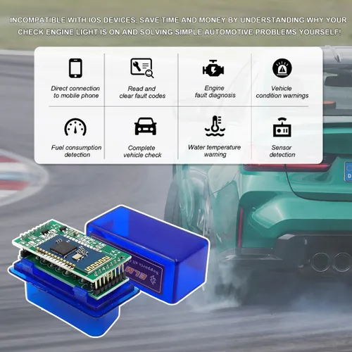 Miniatura 4 de ELM327 OBDII - Escáner de diagnóstico automático para automóvil, mini herramienta de escaneo Bluetooth profesional, lector de código de falla