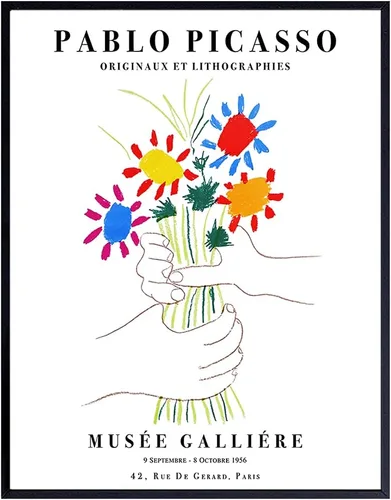 Miniatura 9 de Póster de Pablo Picasso - Arte de pared de Picasso de 8 x 10 pulgadas, impresiones de artistas famosos, arte de pared de galería, ramo de paz