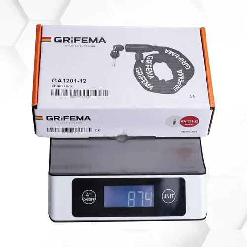 Miniatura 10 de GRIFEMA Candado de cadena para bicicleta con llave, cerradura antirrobo de bicicleta resistente, cadena de seguridad de acero endurecido de 4 pies
