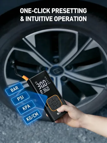 Miniatura 4 de Inflador de neumáticos, compresor de aire portátil, mini bomba inalámbrica para bicicleta con pantalla digital, 150 PSI neumáticos de coche bomba