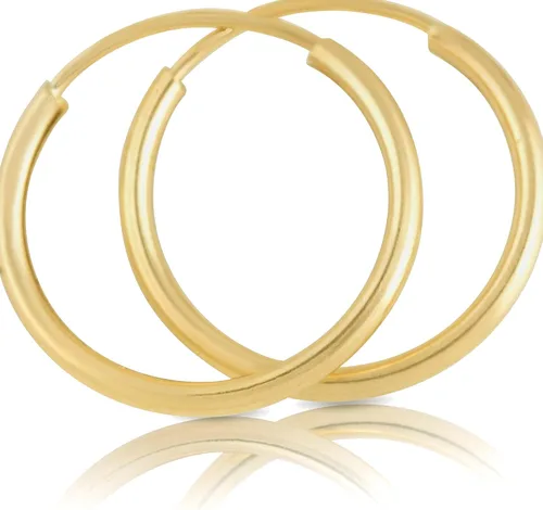 Miniatura 6 de Arracadas de oro amarillo de 14 quilates para mujer de 1 mm - 15 mm de grueso 10 mm - 60 mm de diámetro