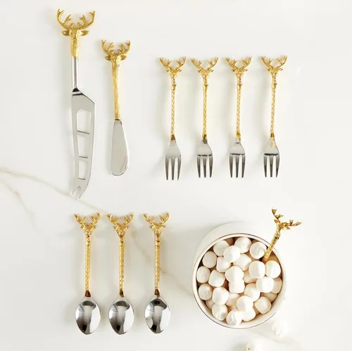Miniatura 3 de Santa Barbara Design Studio Holiday Charcutería Accessories - Mini cucharas para servir, juego de 4, color dorado y plateado