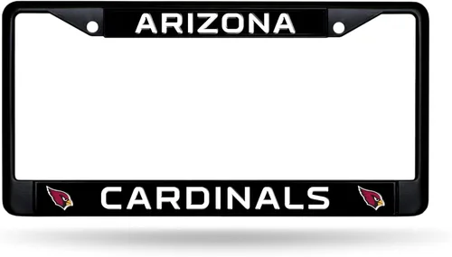 Miniatura 14 de Rico Industries Marco cromado negro primario de fútbol americano de la NFL con inserciones de plástico de 12" x 6" accesorio para automóvil/camión