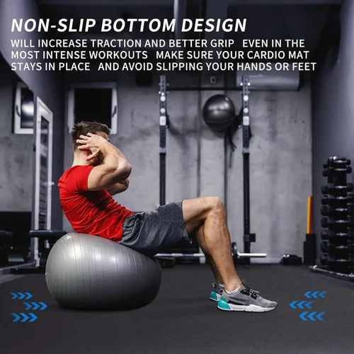 Miniatura 6 de MRO Extra Large Exercise Mat For Home Gym, 8'x4.5'/7'x4.5'/6'x4.5'(7mm) Workout Mats for Gym Flooring, Non-Slip, Extra Thick Durable Cardio Mat