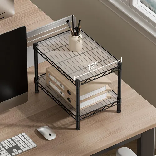 Miniatura 5 de SINGAYE 2 estantes pequeños para cocina, estante de alambre, estante de metal, organizadores ajustables, estantes de almacenamiento para despensa