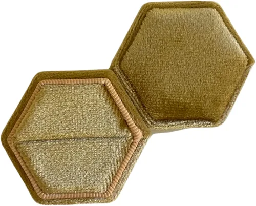 Miniatura 14 de Caja de anillo hexagonal de terciopelo, 1 ranura para compromiso y ceremonia de boda, exhibición plana y almacenamiento (azul claro)
