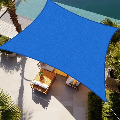 Shade&Beyond - Toldo rectangular tipo vela de 6 x 10 pies, parasol permeable para patio, jardín, terraza, pérgola - color azul (hacemos tamaños