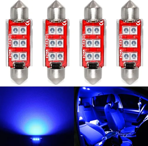 Miniatura 11 de PHINLION - Bombillas LED 578, superbrillantes 3030 6-SMD, Festoon 41 mm, 42 mm, bombillas LED 211-2 212-2 para luces de cortesía, domo, mapa, baúl