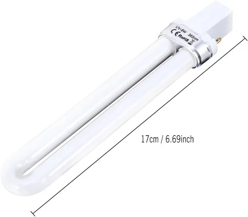 Miniatura 5 de ZJchao Juego de bombillas LED, 4 piezas de 9 W, no inductancia de repuesto, tubo UV, tubo de bombilla de 365 nm, para secador de arte de uñas
