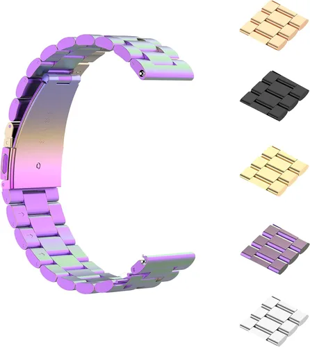 Miniatura 5 de Correa de reloj clásica de metal de acero inoxidable para Amazfit GTS 4 mini 4 3 2 2e 2 Mini/GTR 1.654 in/Bip 3 pro/Bip U pro/Bip S/Bip Lite pulsera