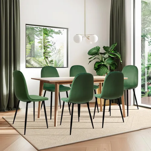 Miniatura 2 de CangLong Modern Velvet Chairs with Metal Legs