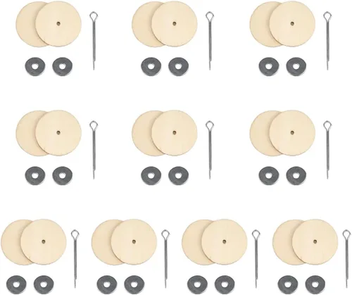 Miniatura 9 de Juego de 10 conectores de articulación de muñeca de 0.787 pulgadas, juntas de pasador y discos de tablero de fibra, accesorios de muñecas de madera