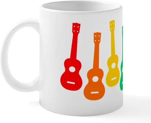 Miniatura 22 de CafePress Peace Love - Taza de café de cerámica para ukelele (11 oz (11.0 fl oz)