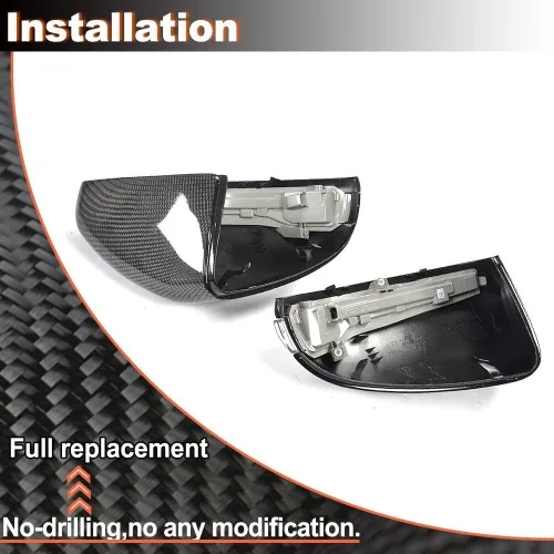 Miniatura 8 de Cubiertas de espejo lateral de fibra de carbono para Mercedes Benz W205 W213 W222 W257 Kit de cuerpo de tapas retrovisoras de repuesto (LHD)