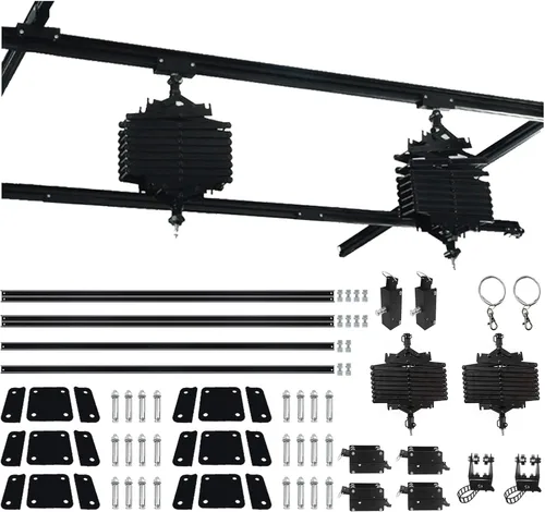 Miniatura 9 de Kit completo de sistema de riel de techo Pantograph Studio de 59 x 59 pulgadas con lámpara de techo para fotografía de 16.9-78.7 in, soporte
