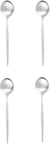 Miniatura 13 de Cuchara de té mate, cubiertos de acero inoxidable para café, vajilla pequeña agitadora de 5.11 pulgadas, color negro