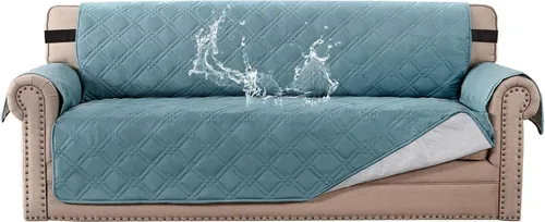 Miniatura 16 de H.VERSAILTEX Funda de sofá 100% impermeable, lavable, antideslizante, para 3 cojines, protector de muebles para mascotas, fundas de sofá