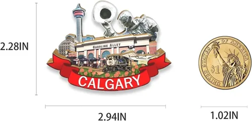 Miniatura 3 de Imán de Canadá Calgary para nevera, hitos de madera, 3D, viajes, coleccionables, recuerdos, decoración hecha a mano