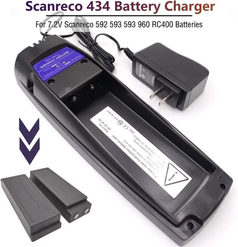 Miniatura 3 de Paquete de 1 cargador de batería de 110 V tipo 434 + (paquete de 2) baterías Scanreco 592 para batería Scanreco EEA4291/434 EEA2512/RC400/590/960