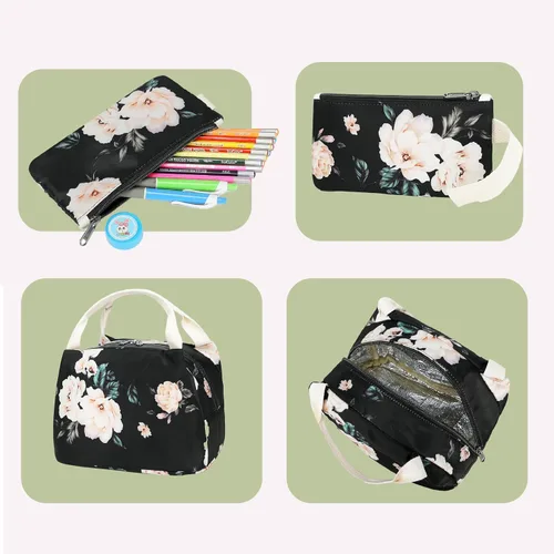 Miniatura 56 de Bluboon Juego de mochila para adolescentes, mochila escolar para niñas, lonchera y lápices, bolsas para estudiantes, 3 en 1, rosa-3 juegos, Escuela