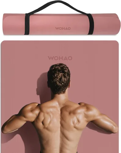 Extra Wide & Thick 8mm Yoga Mat, 72"x31.5" Large Non Slip Exercise Mat, Premium POE Material for Superior Cushioning & Stability, with Strap for Rosa
