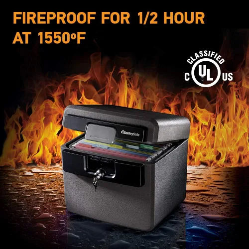 Miniatura 6 de SentrySafe Caja fuerte de acero ignífuga e impermeable con cerradura de combinación de dial, carpeta de archivos y caja fuerte para documentos, 14.3