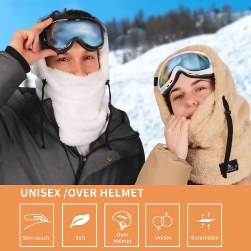 Miniatura 4 de Shy - Gorro de invierno resistente al viento, pasamontañas de terciopelo, máscara de esquí para hombres y mujeres