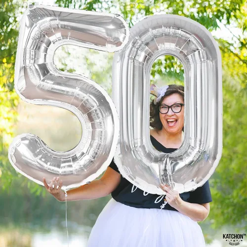 Miniatura 6 de Globo gigante plateado del número 0 de 40 pulgadas – Globo Mylar del número 0 Globo plateado 0 para decoraciones de fiesta Globo plateado