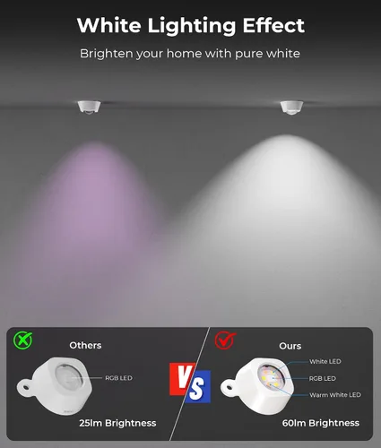 Miniatura 6 de DeckTok Luces permanentes para exteriores, luces inteligentes RGBWW de 100 pies y 60 lúmenes, luces inteligentes triple-LED, decoraciones al aire