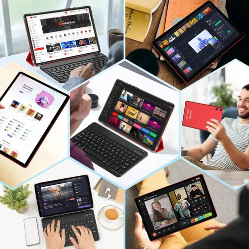 Miniatura 7 de Tableta Android 15 2025 con Teclado, Tabletas de 10.1 Pulgadas Pantalla FHD 30GB RAM 64GB ROM Expansión 1TB, Octa-Core 2.0GHz, Widevine L1, Batería