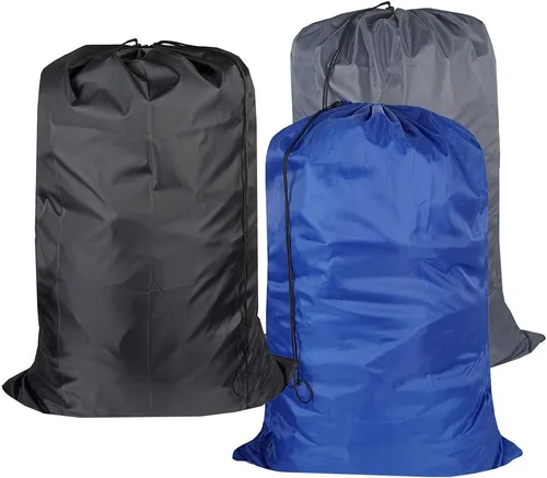 Miniatura 7 de Bolsa de lavandería lavable, resistente, cierre de cordón, para viaje, dormitorio, lavandería, 26 x 39 pulgadas (2 unidades)