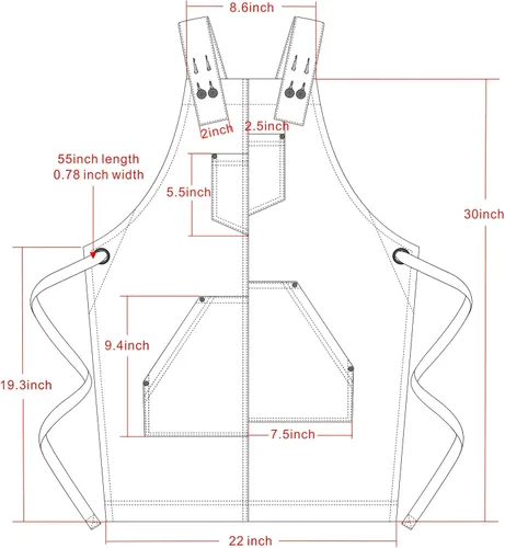 Miniatura 4 de Jeanerlor - Delantal de mezclilla con 4 bolsillos para mujeres y hombres - Estilo lavado correas cruzadas en la espalda y ajustable S a XXXL, Azul