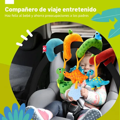 Miniatura 2 de Juguetes de Asiento de Coche hahaland para Bebés de 0 a 6 Meses para Niño - Juguetes para Bebés de 0 a 6 Meses - Sonajero, Espejo, Crujiente