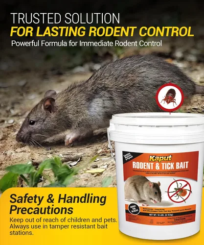 Miniatura 6 de Kaput Bloques de cebo para roedores y garrapatas, potentes bloques de cebo de rata de warfarina y fipronil para control de ratas y sus garrapatas