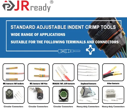 Miniatura 8 de JRready ST2165 M22520/1-01 Kit de herramientas de crimpado NEW-ASF1G Herramienta de crimpado con ajuste de tornillo universal UF2-5 y PH102