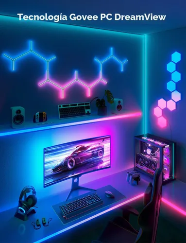 Miniatura 4 de Govee Luz de juego para monitor G1, retroiluminación LED RGBIC para PC de 27 a 34 pulgadas, luces LED inteligentes para monitores con combinación