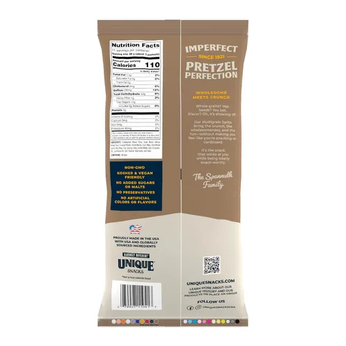 Miniatura 2 de Unique Snacks - Pretzels multigrano, horneados caseros, certificados OU Kosher y sin OMG, bolsa de 11 onzas (paquete de 6) Sin sabores artificiales