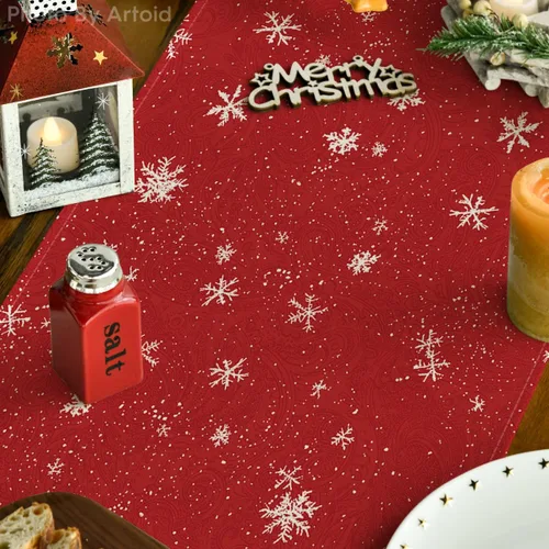Miniatura 3 de Artoid Mode Camino de mesa con diseño de muñeco de nieve y pájaros de Navidad, decoración de mesa de comedor para interiores y exteriores