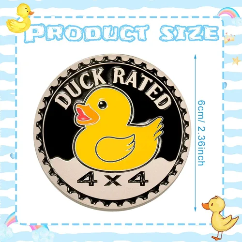 Miniatura 2 de Tallew Insignia de pato emblema de automóvil de 4 x 4 pulgadas, insignia automotriz redonda 3D, calcomanías adhesivas compatibles con vehículos
