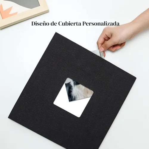Miniatura 2 de Vienrose - Álbum de fotos grande autoadhesivo para fotos de 4 x 6, 8 x 10 pulgadas, de lino, álbum de recortes magnético de bricolaje, 40 páginas