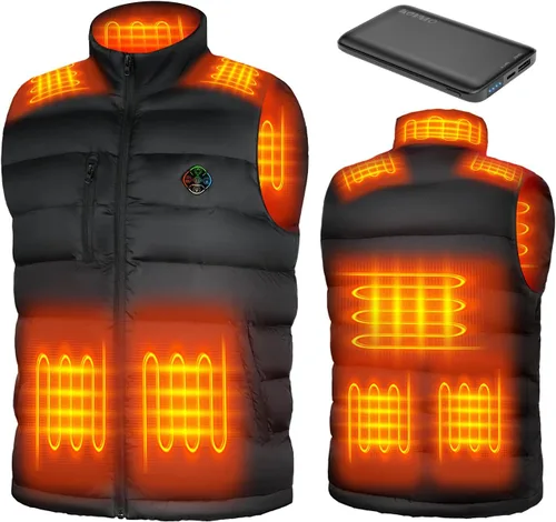 KOVNLO Chaleco térmico para hombre con batería incluida, forro polar suave, chaqueta térmica eléctrica inteligente y ligera