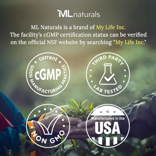 ML Naturals Policosanol 25 mg, 120 cápsulas vegetales. Alta potencia y 99% de pureza. Apoya la salud del corazón, sin OMG y sin gluten, certificado