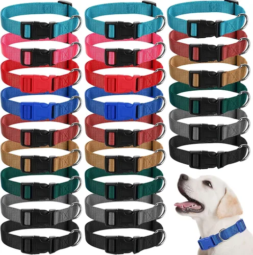 Miniatura 7 de Amylove Collar de nailon ajustable para cachorros, 27 unidades, para perros pequeños, medianos y grandes, múltiples mascotas con hebilla de Lindos