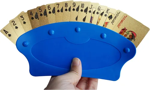 Miniatura 5 de Yuanhe Portatarjetas para jugar a las cartas, paquete de 4 cartas para adultos, niños, mayores, juego de cartas de canasta, ideal para fiestas