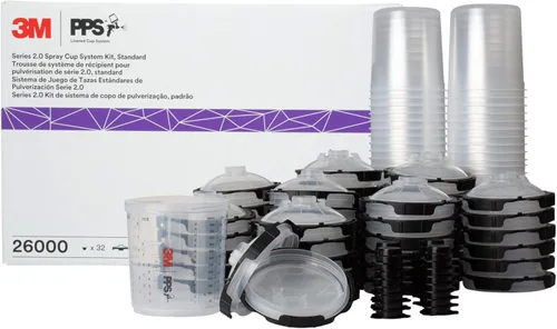 Miniatura 20 de 3M PPS 2.0 Kit de copa, tapas y forros para pistola pulverizadora, 26114, Mini, 6 onzas, filtro de 200 micrones, uso para automóviles, muebles, casa