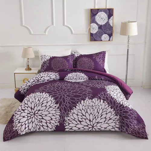 Miniatura 14 de Koniroom Juego de Edredón Twin - Juego de Edredón Floral Reversible Tamaño Twin, 2 Piezas Bonito Juego de Cama Twin de Flores y Plantas para Todas
