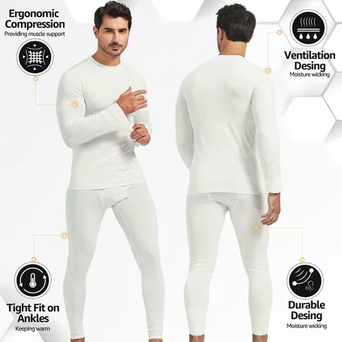 Miniatura 2 de UNIQUEBLLA - Conjunto de ropa interior térmica para hombre, capa base térmica, parte inferior para clima frío
