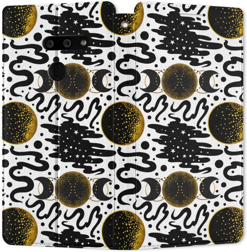 Funda de repuesto para LG Velvet 5G G8 ThinQ G8X G7 V60 V50 V50s V40 W30 W10 K61 Witchcraft Snap Flip Oculto Card Holder Ouija Polilla cubierta de