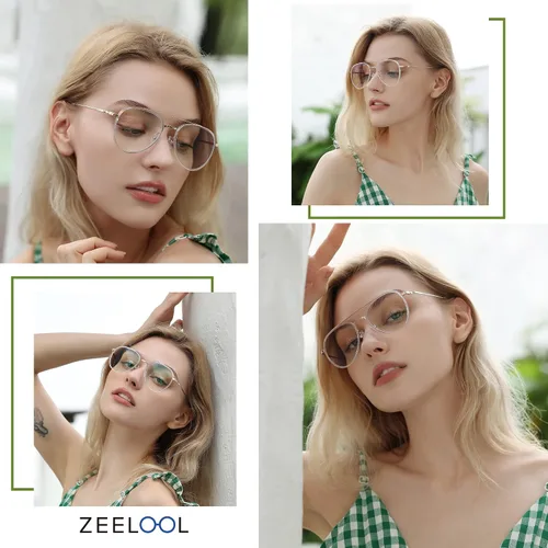 Miniatura 2 de Zeelool Readers Chic TR90 - Lentes de lectura estilo aviador para mujer con revestimiento antirreflectante estándar Ellis TX531583-03