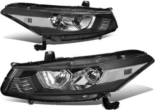 Miniatura 8 de DNA MOTORING Faros delanteros de proyector estilo OE compatibles con Honda Accord 2-Dr Coupe 08-12, negro/ámbar, HL-OH-HA082D-BK-AM-T2